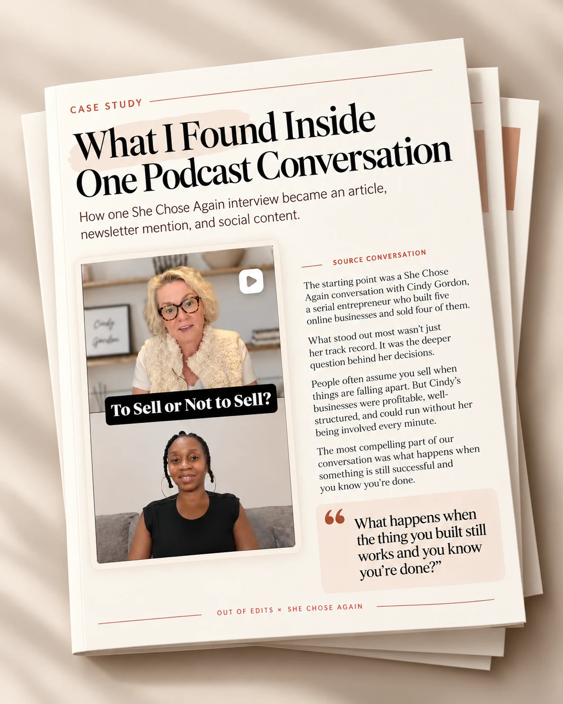 Cover of Elle Mills's published Out of Edits editorial case study